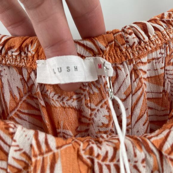 LUSH Dress Strapless Size Medium Maxi Ruffle Tiered Boutique Tropical Beach NWT - Picture 6 of 14